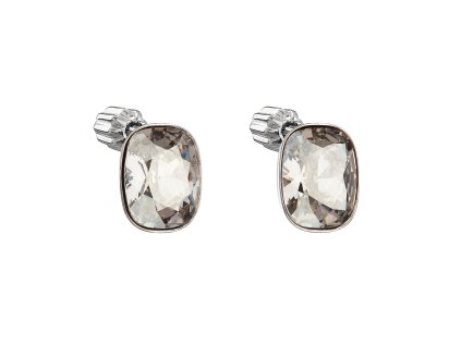 23765 stribrne nausnice pecka s krystaly swarovski sedy obdelnik 31279 5