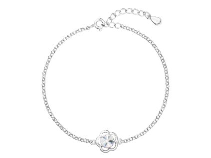 25919 stribrny naramek se swarovski krystaly bila kyticka 33117 1