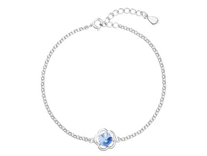 25922 stribrny naramek se swarovski krystaly modra kyticka 33117 3