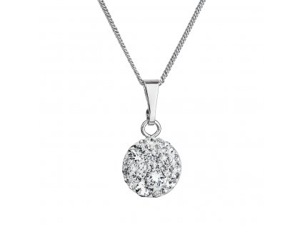 Stříbrný náhrdelník se Swarovski krystaly kulatý bílý 32086.1 crystal