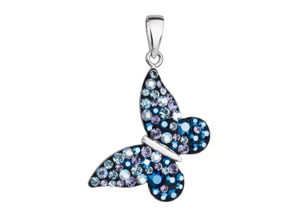 29495 stribrny privesek s krystaly swarovski modry motyl 34192 3 blue style