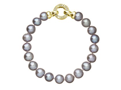 29546 perlovy naramek z pravych ricnich perel sedy 23010 3 grey