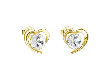 29558 pozlacene stribrne nausnice pecka s krystaly swarovski bile srdce 31259 1