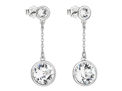 20567 stribrne nausnice visaci s krystaly swarovski bile kulate 31269 1