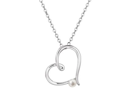 29774 stribrny nahrdelnik srdce s malou bilou ricni perlickou 22045 1