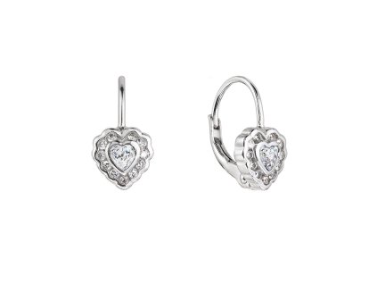 29873 stribrne nausnice detske srdicka se zirkony 11473 1 crystal