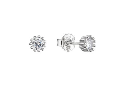 30032 stribrne nausnice pecky kulate se zirkonem 11436 1 crystal