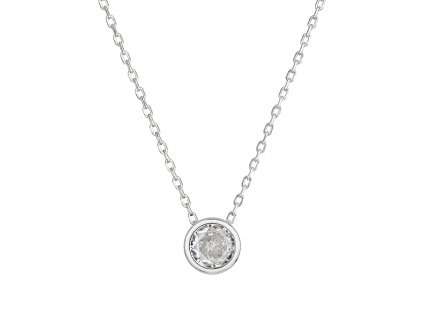 Stříbrný náhrdelník s čirým zirkonem 12052.1 crystal