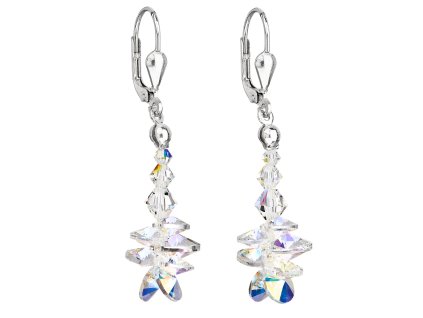 20498 stribrne nausnice visaci s krystaly swarovski ab efekt hrozen 31245 2