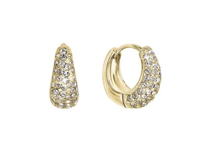 27791 stribrne pozlacene nausnice kruhy se swarovski krystaly bile 31306 1 gold