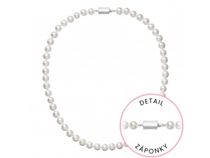 Perlový náhrdelník z říčních perel se zapínáním z bílého 14 karátového zlata 822003.1/9267B bílý