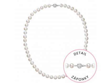 Perlový náhrdelník z říčních perel se zapínáním z bílého 14 karátového zlata 822003.1/9272B bílý