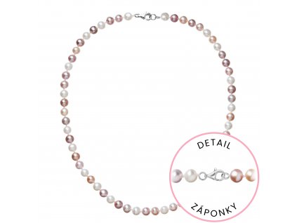 Perlový náhrdelník z říčních perel se zapínáním z bílého 14 karátového zlata 822004.3/9260B multi
