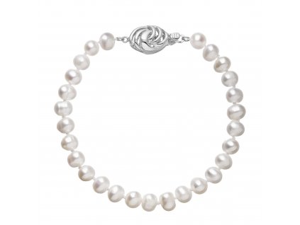 Perlový náramek z říčních perel se zapínáním z bílého 14 karátového zlata 823001.1/9265B bílý
