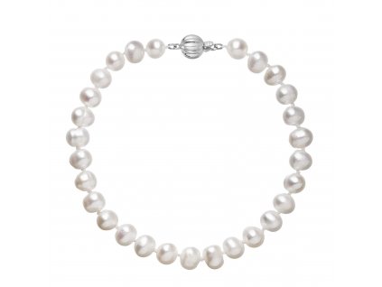 Perlový náramek z říčních perel se zapínáním z bílého 14 karátového zlata 823001.1/9272B bílý