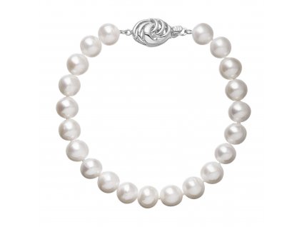 Perlový náramek z říčních perel se zapínáním z bílého 14 karátového zlata 823003.1/9265B bílý