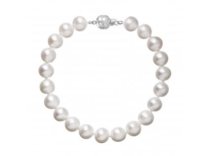 Perlový náramek z říčních perel se zapínáním z bílého 14 karátového zlata 823003.1/9266B bílý