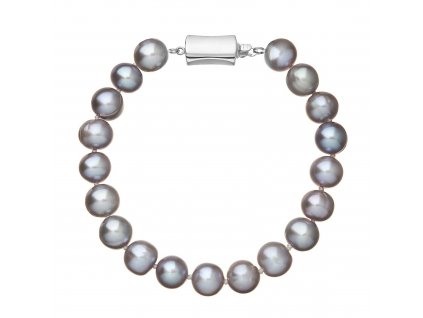 Perlový náramek z říčních perel se zapínáním z bílého 14 karátového zlata 823010.3/9267B grey