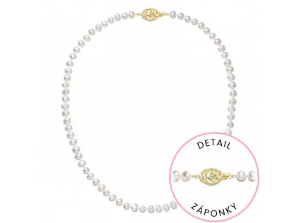 Perlový náhrdelník z říčních perel se zapínáním ze 14 karátového zlata 922001.1/9265A bílý