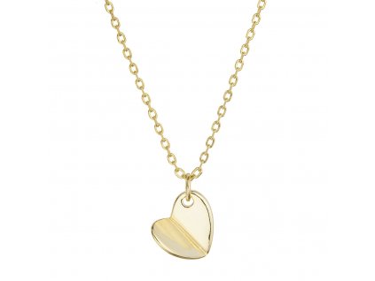 Pozlacený stříbrný náhrdelník srdce 62013