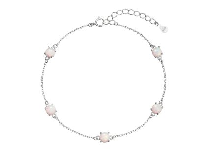 31283 stribrny naramek se syntetickymi opaly bily kulaty 13029 1 white