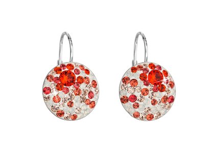 31412 stribrne nausnice visaci s krystaly swarovski mix barev oranzova kulate 31176 3 sunset
