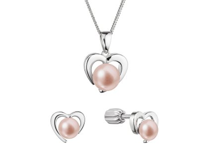 31436 perlova souprava srdicka s ruzovou ricni perlou 29060 3b pink