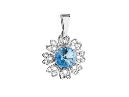 18182 privesek bizuterie se swarovski krystaly modra kyticka 54032 3 aqua