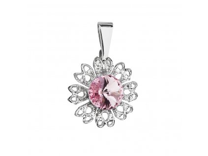 Přívěsek bižuterie se Swarovski krystaly růžová kytička 54032.3 light rose