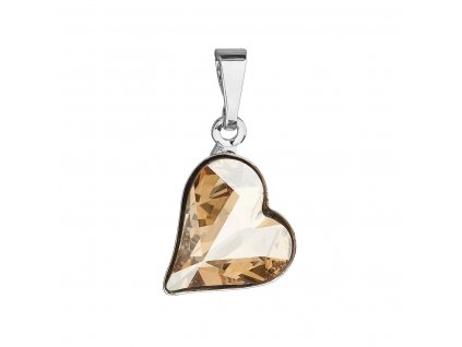Přívěsek bižuterie se Swarovski krystaly zlaté srdce 54033.5