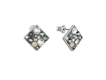 18485 nausnice bizuterie se swarovski krystaly sede kosoctverec 51032 5 silver night