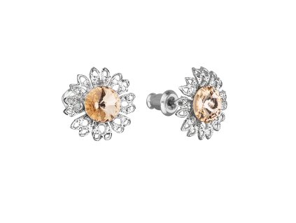 18674 nausnice bizuterie se swarovski krystaly oranzova kyticka 51042 3 light peach