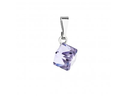 Přívěsek bižuterie se Swarovski krystaly fialová kostička 54019.3