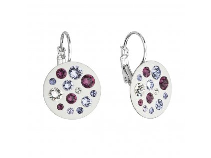 Náušnice bižuterie se Swarovski krystaly fialové kulaté 51034.3 violet