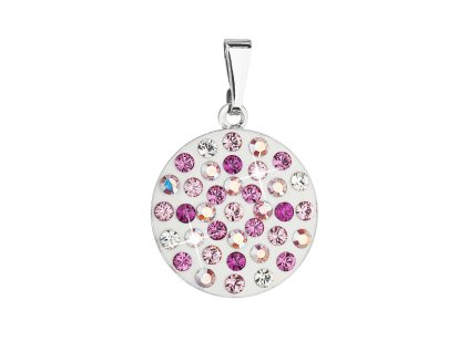 28298 privesek bizuterie se swarovski krystaly ruzovy kulaty 54021 3 rose