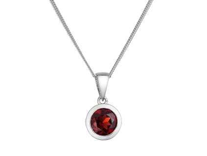 32012 stribrny nahrdelnik s pravym kamenem rudy 12081 3 garnet