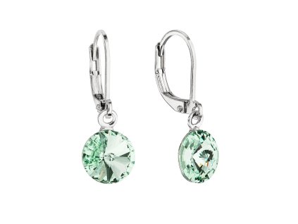 32063 nausnice bizuterie visaci s krystalem swarovski zelene kulate 51080 3 chrysolite
