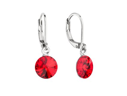 32069 nausnice bizuterie visaci s krystalem swarovski cervene kulate 51080 3 lt siam