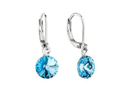 32072 nausnice bizuterie visaci s krystalem swarovski modre kulate 51080 3 lt turquoise