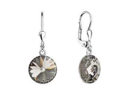 27884 stribrne nausnice visaci s krystaly swarovski sede kulate 71144 3 bl diamond