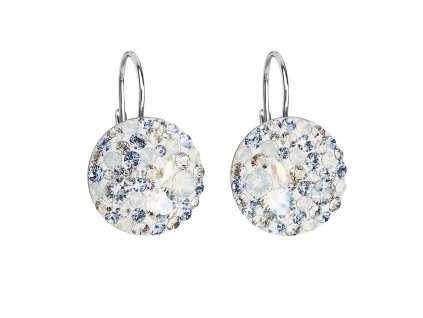 25778 stribrne nausnice visaci s krystaly swarovski modre kulate 31176 3 light sapphire