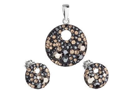 17780 sada sperku s krystaly swarovski nausnice a privesek mix barev cerna hneda zlata kulate 39148 4 colorado