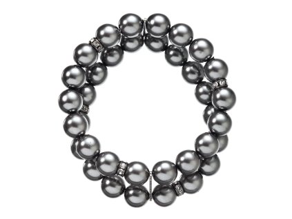 32246 perlovy naramek dvourady tmave sedy 33065 3 grey