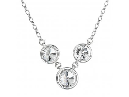 Stříbrný náhrdelník s krystaly Swarovski bílý 32033.1