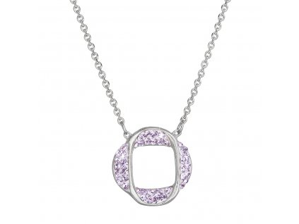 Stříbrný náhrdelník s krystaly Swarovski fialový 32016.3 violet