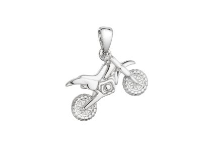 31208 stribrny privesek motorka cross 64015