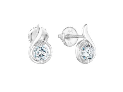24461 stribrne nausnice pecka se zirkonem v bile barve 11256 1