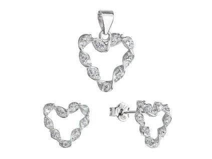 28286 sada sperku se zirkony nausnice a privesek bila zakroucena srdicka 19031 1
