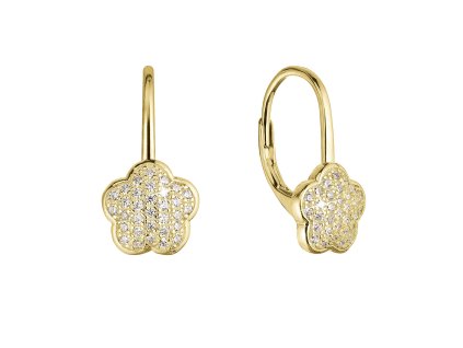 32288 pozlacene stribrne nausnice kyticky se zirkony 11503 1 crystal