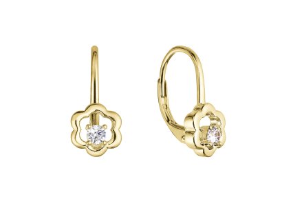 32294 pozlacene stribrne nausnice kyticky se zirkonem 11504 1 crystal